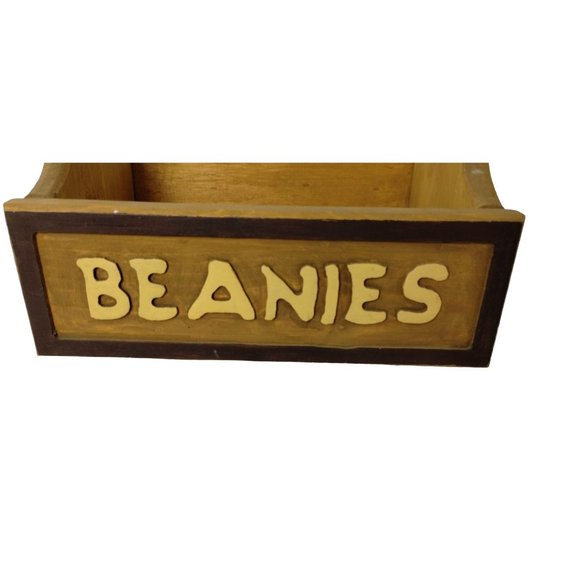 Vintage Beanies Handmade Wooden Toolbox Storage with Handle 13 x 8 in - Picture 3 of 8